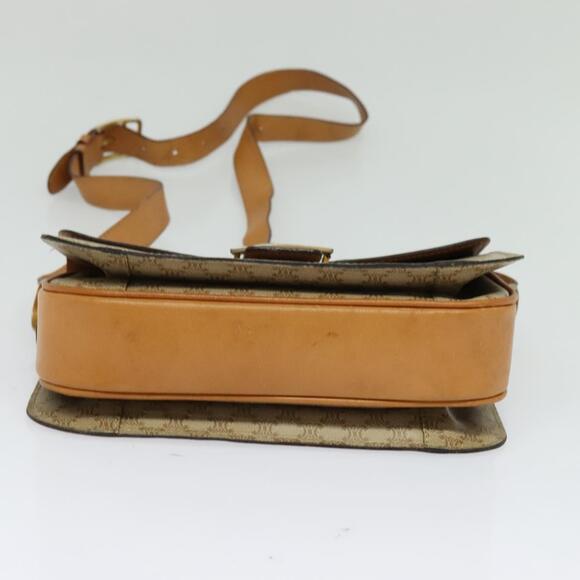 CELINE Macadam Canvas Horse Carriage Shoulder Bag Beige Gold - Picture 9 of 13